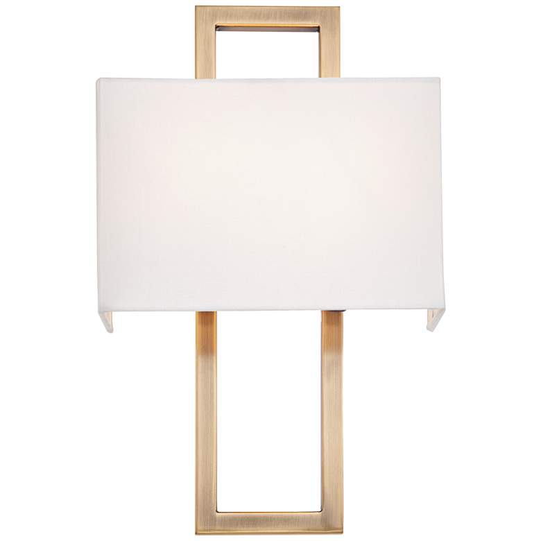 Image 5 Possini Euro Modena 15 1/2" High French Brass Rectangular Wall Sconce more views