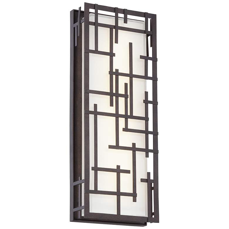 Image 2 Possini Euro Modern Lines 16 1/4 inch High Bronze LED Outdoor Wall Light