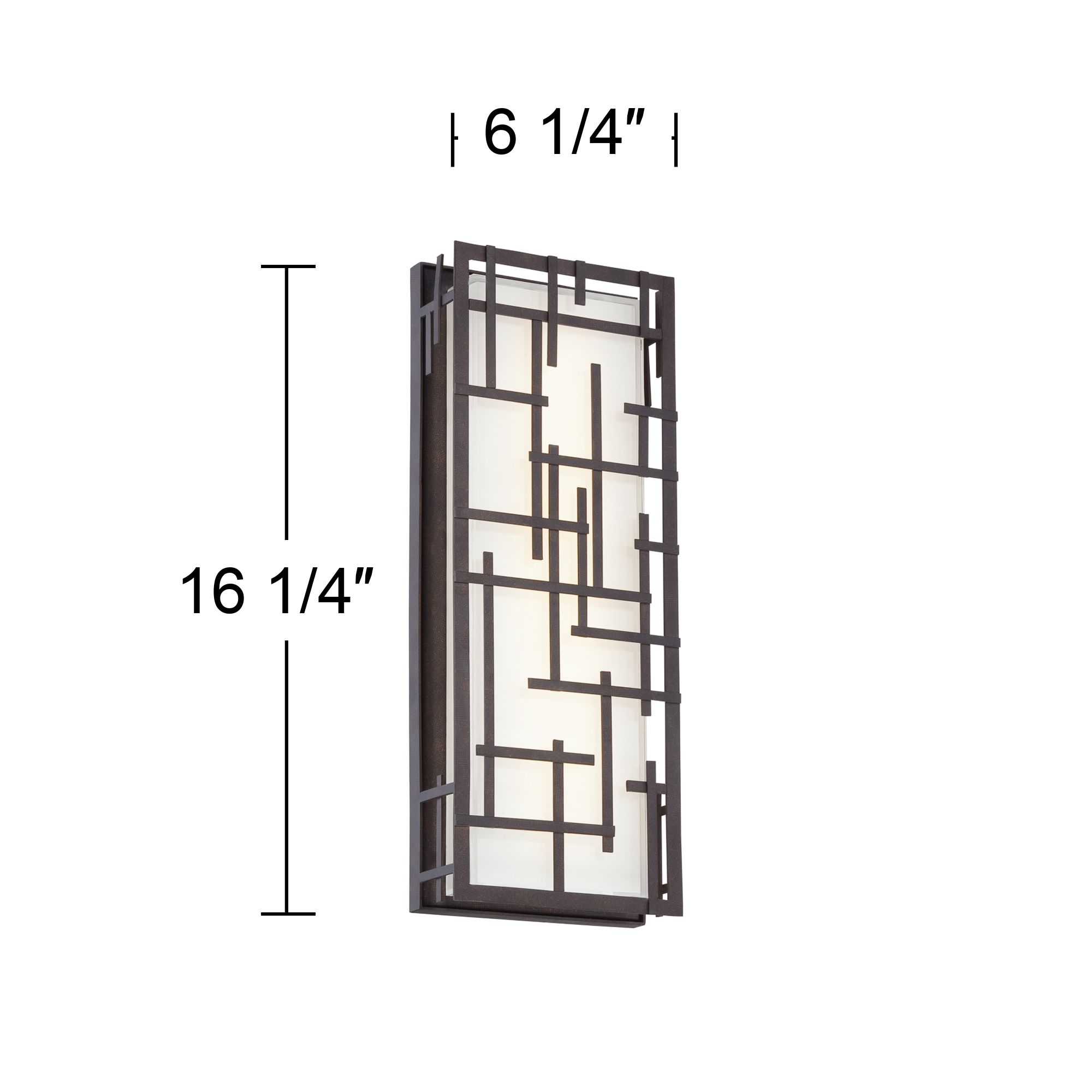 Possini Euro Modern Lines 16 1/4" High Bronze LED Outdoor Wall Light