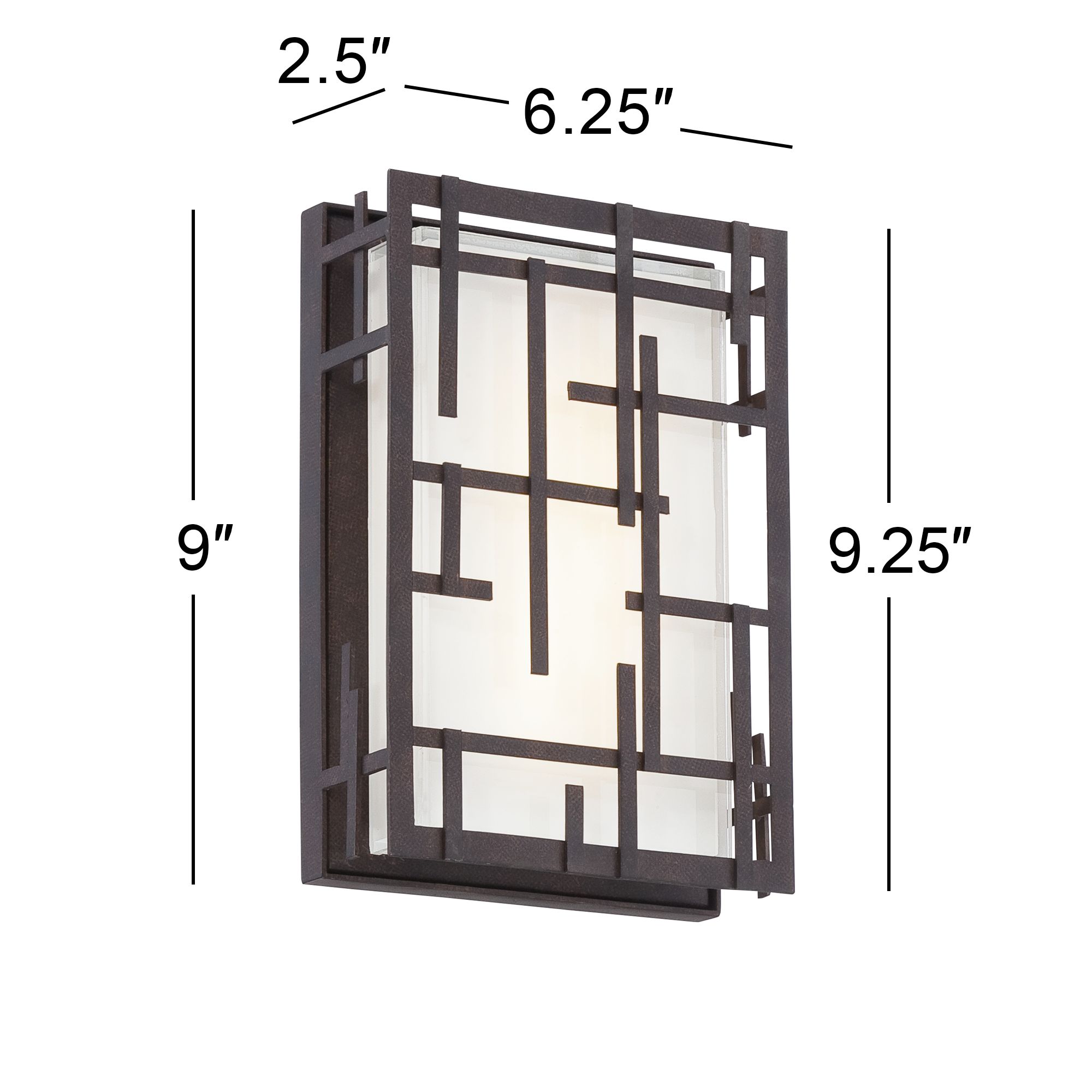 Image 6 Possini Euro Modern Lines 9 1/4" High Bronze LED Outdoor Wall Light more views