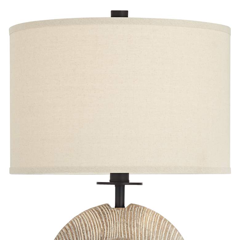 Image 4 Possini Euro Modern Ring 30" High Coastal Faux Wood USB Table Lamp more views