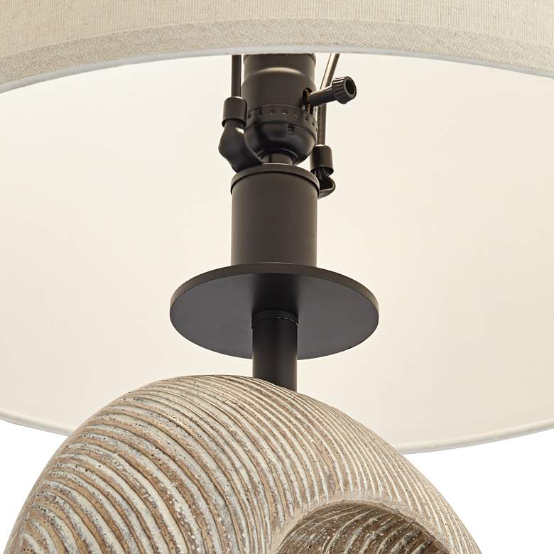 Image 5 Possini Euro Modern Ring 30" High Coastal Faux Wood USB Table Lamp more views