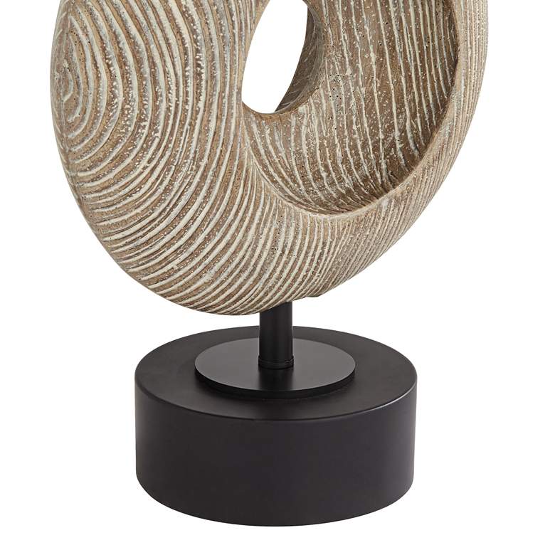 Image 6 Possini Euro Modern Ring 30" High Coastal Faux Wood USB Table Lamp more views