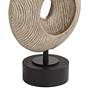 6_Possini Euro Modern Ring 30" High Coastal Faux Wood USB Table Lamp more views