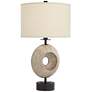 Possini Euro Modern Ring 30" High Coastal Faux Wood USB Table Lamp