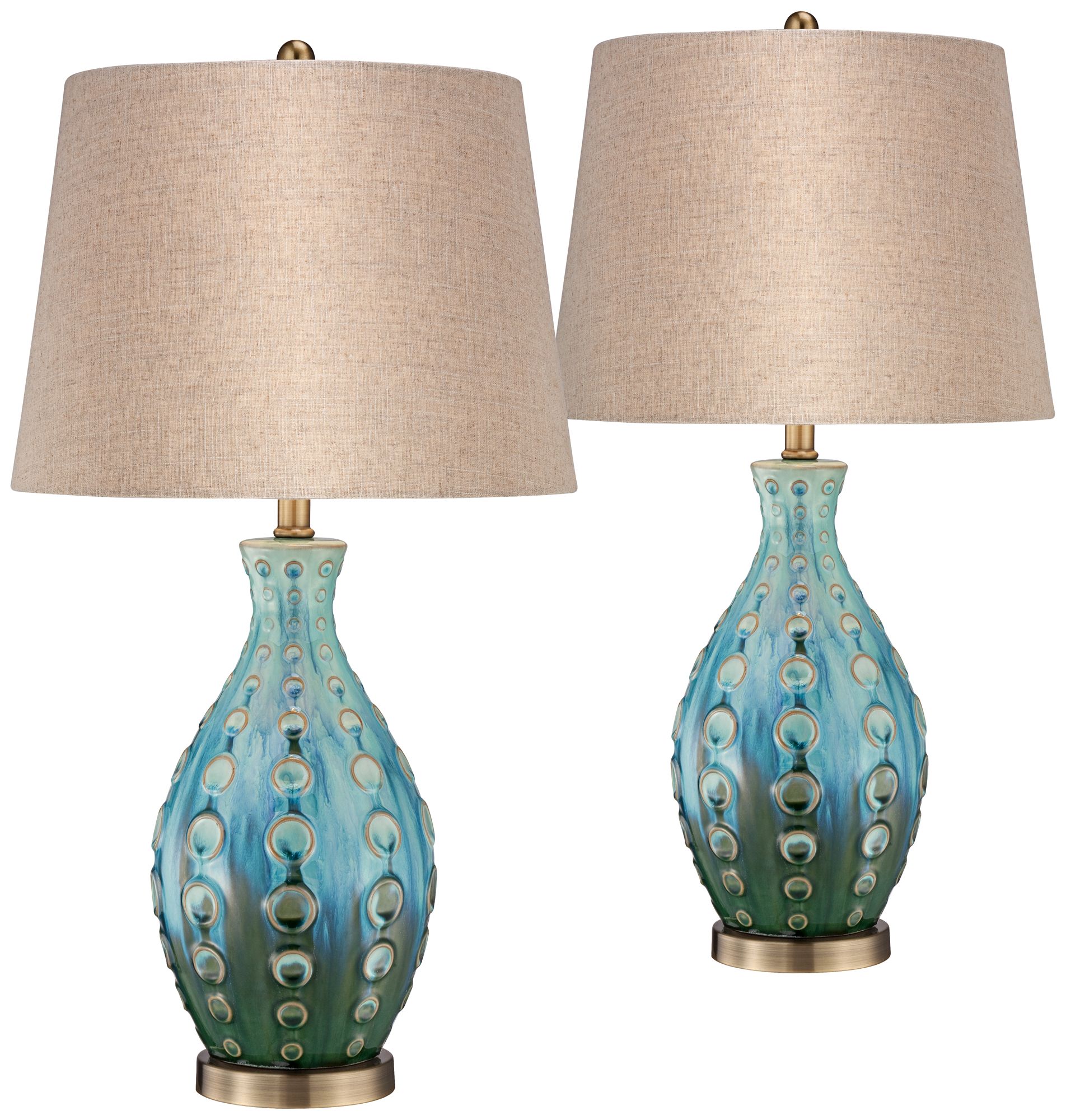 Image 2 Possini Euro Modern Vase 26 1/2" Blue Ceramic Table Lamps Set of 2