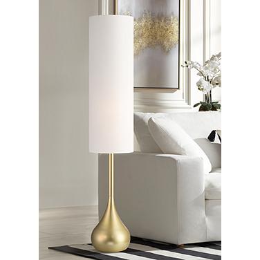 Possini Euro Moderne Droplet 62" High Soft Gold Floor Lamp