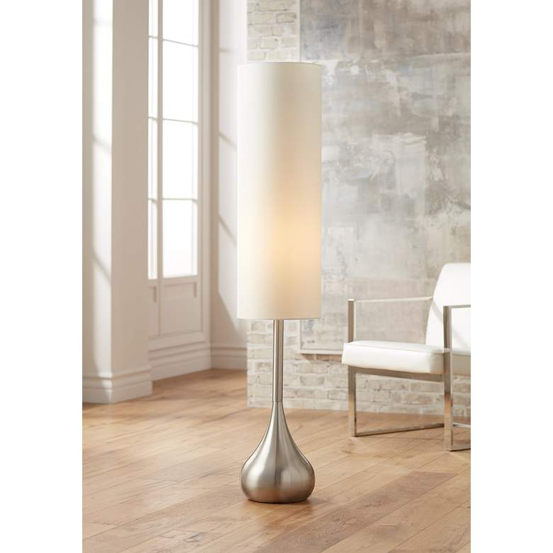 Image 2 Possini Euro Moderne Droplet 62 inch High Brushed Nickel Floor Lamp