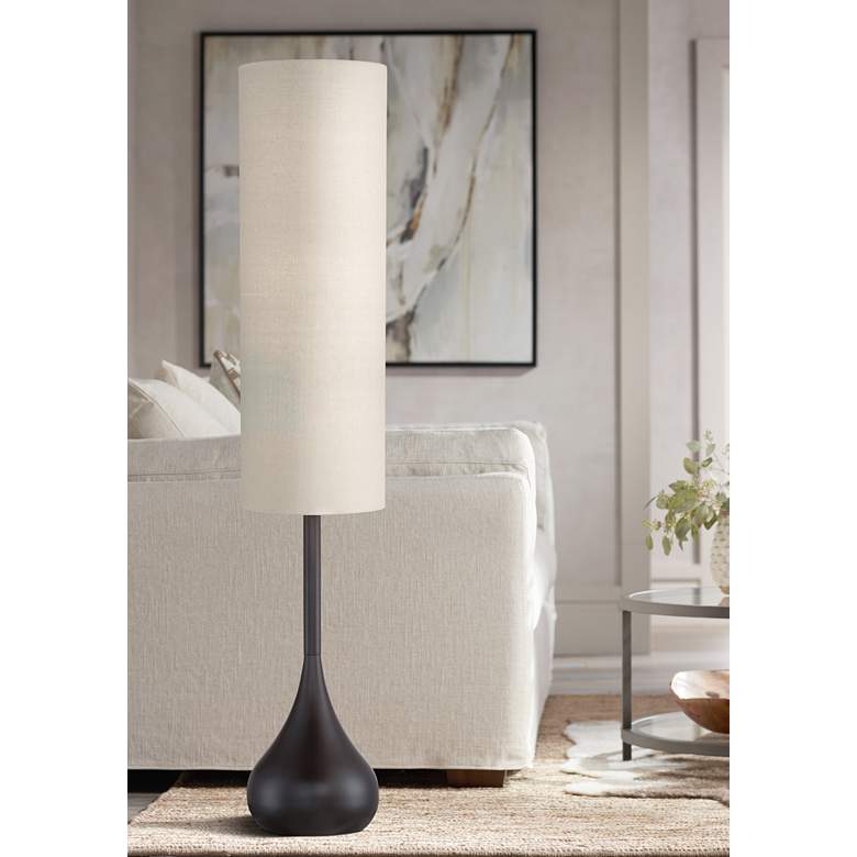 Image 1 Possini Euro Moderne Droplet 62 inch High Mid-Century Bronze Floor Lamp