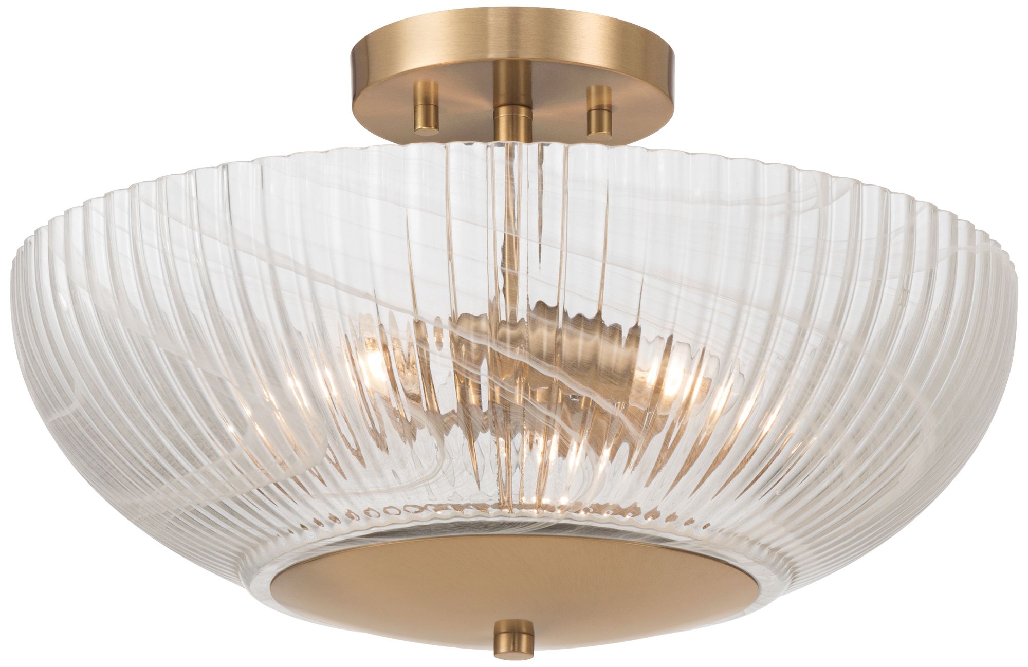 Image 2 Possini Euro Molini 15 1/2" Wide Warm Brass Bowl 3-Light Ceiling Light