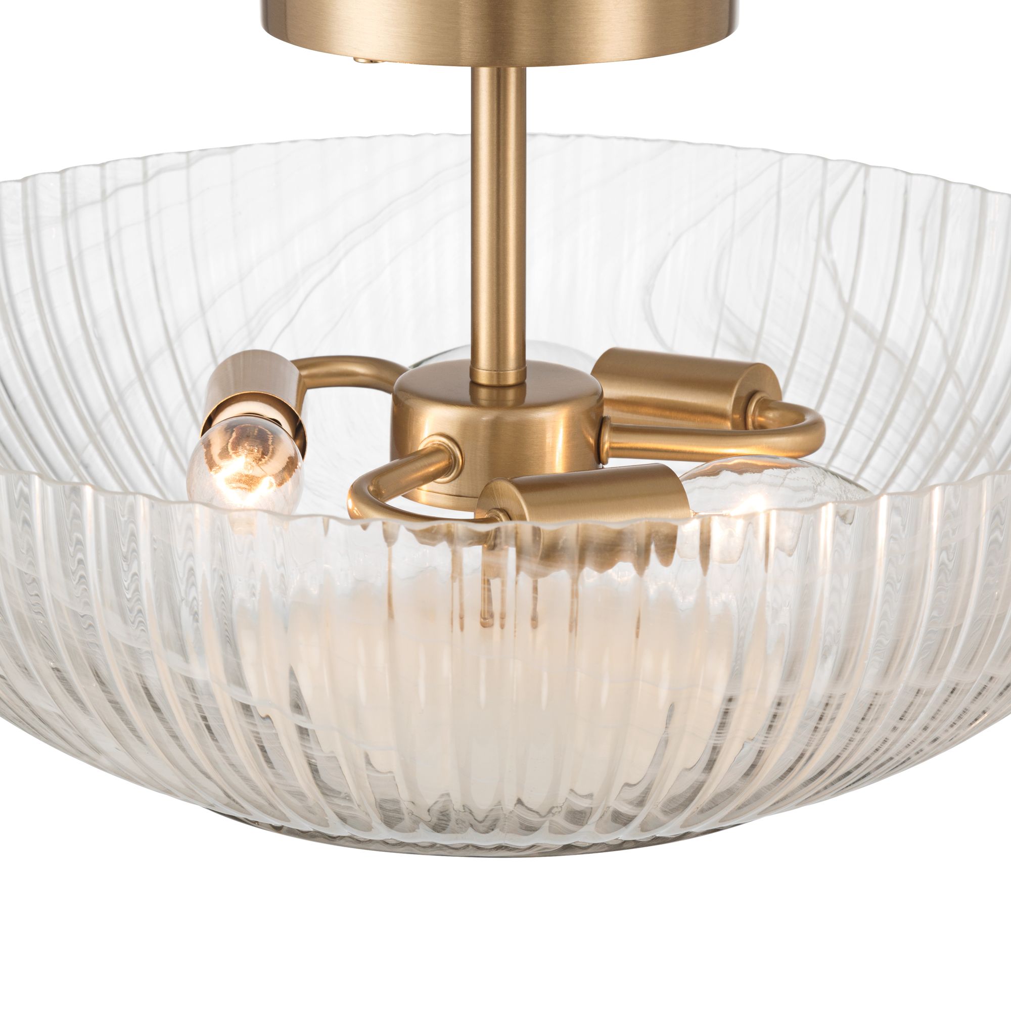 Image 4 Possini Euro Molini 15 1/2" Wide Warm Brass Bowl 3-Light Ceiling Light more views