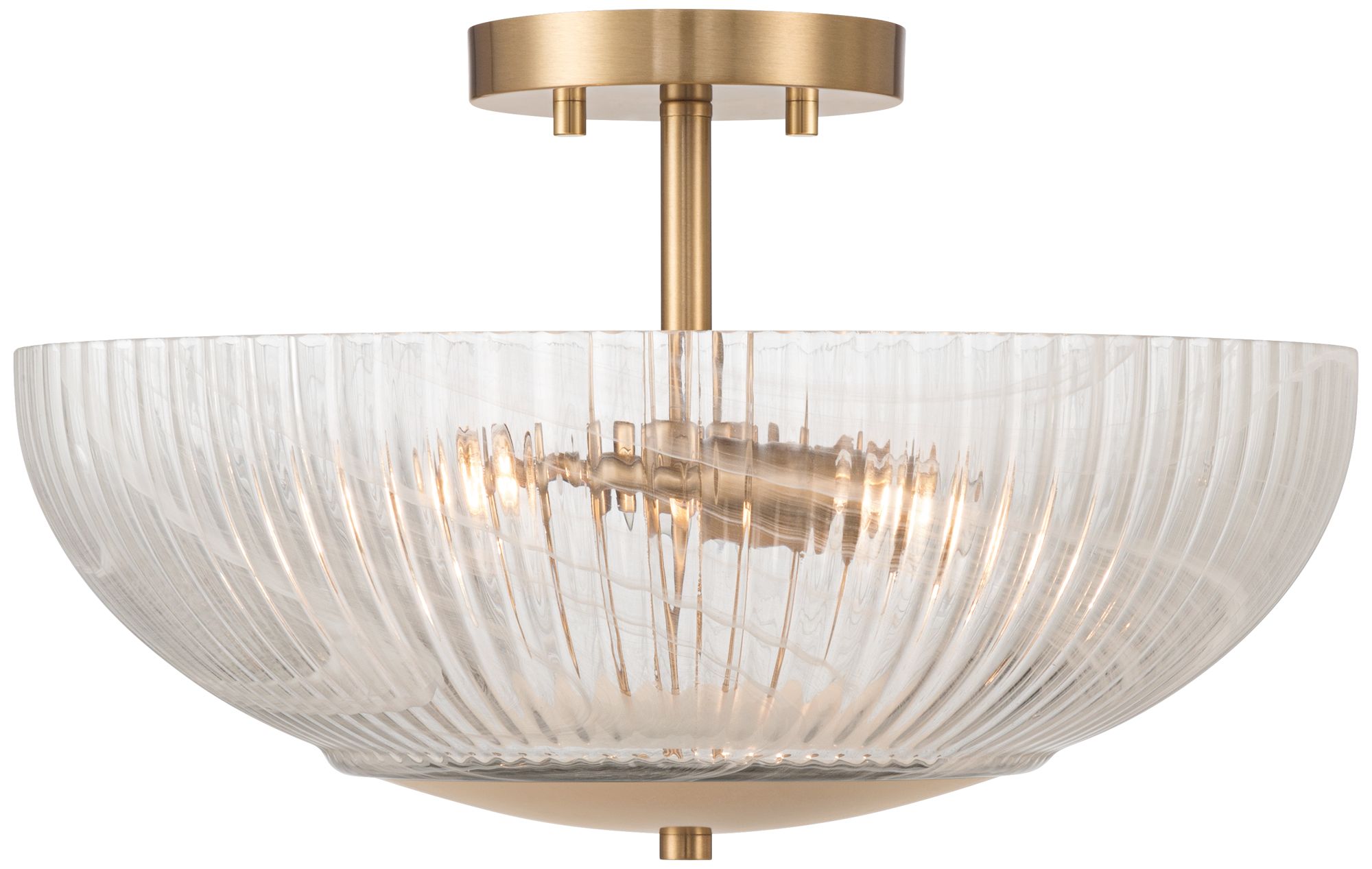 Image 7 Possini Euro Molini 15 1/2" Wide Warm Brass Bowl 3-Light Ceiling Light more views
