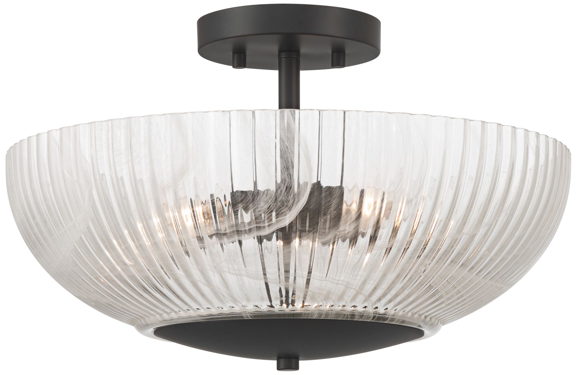 Image 6 Possini Euro Molini 15 1/2"W Matte Black Bowl 3-Light Ceiling Light more views