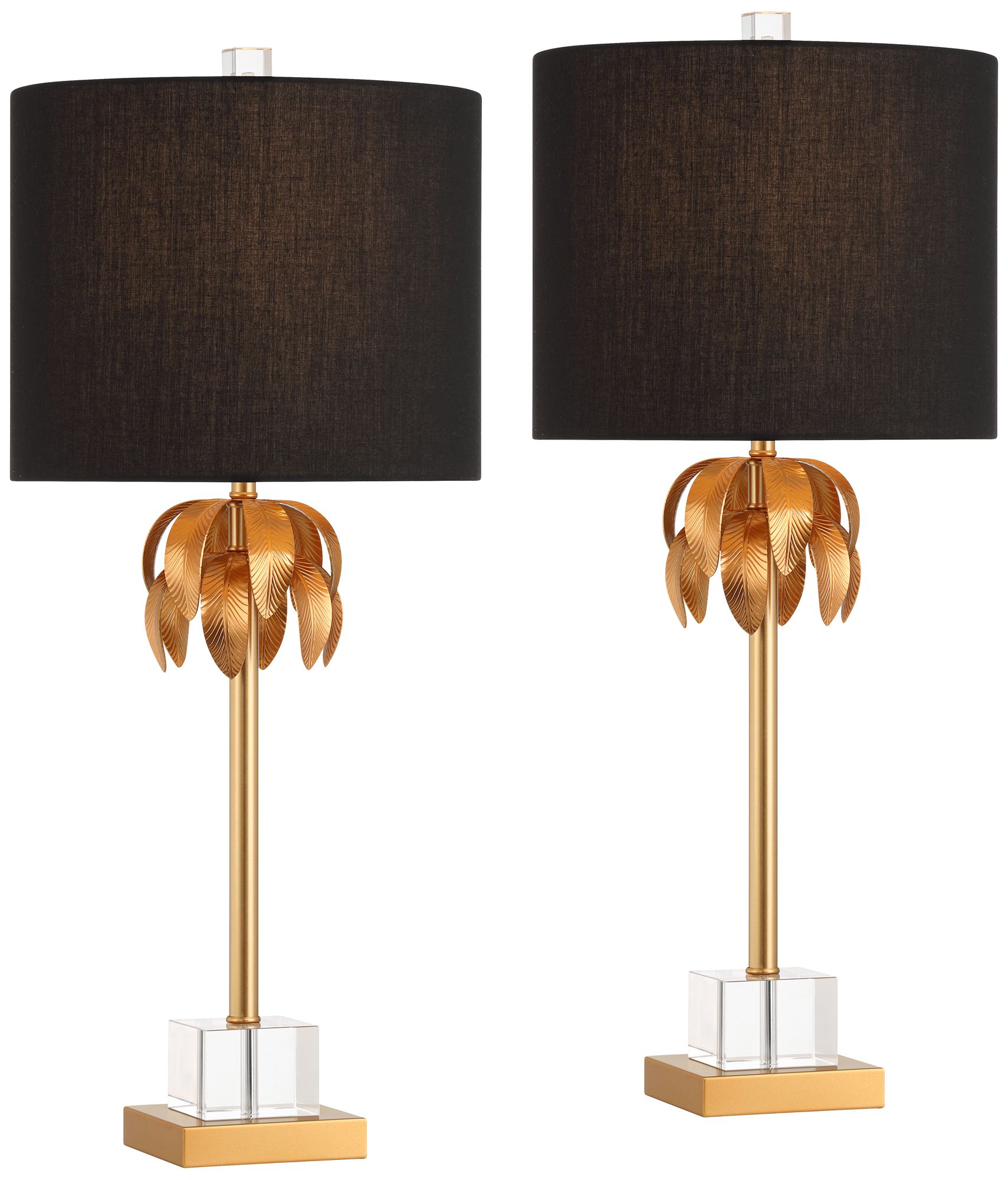 Image 2 Possini Euro Monaco 27 1/2"H Crystal Brass Table Lamp Set of 2