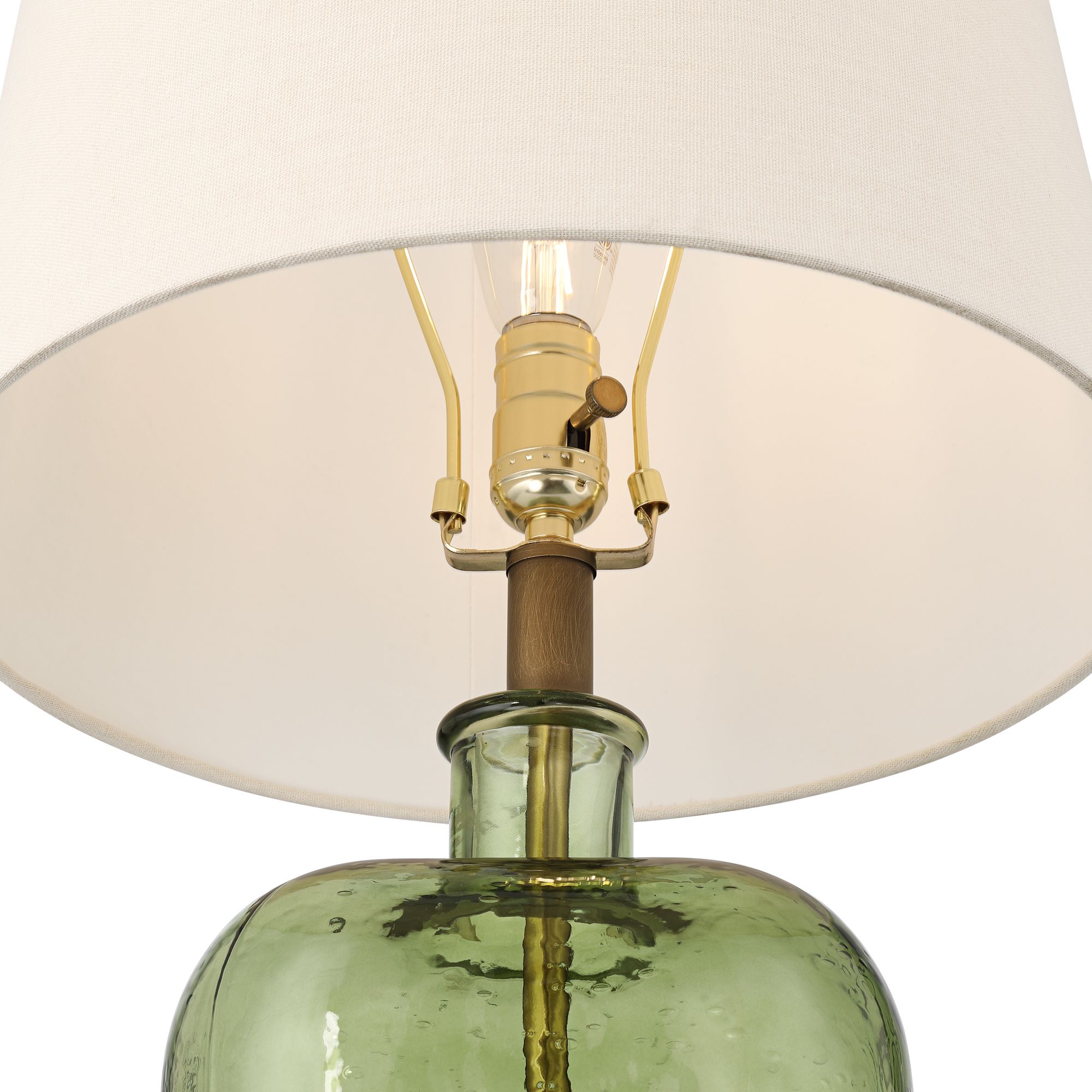 Image 5 Possini Euro Montes 23" High Green Glass Mid-Century Modern Table Lamp more views
