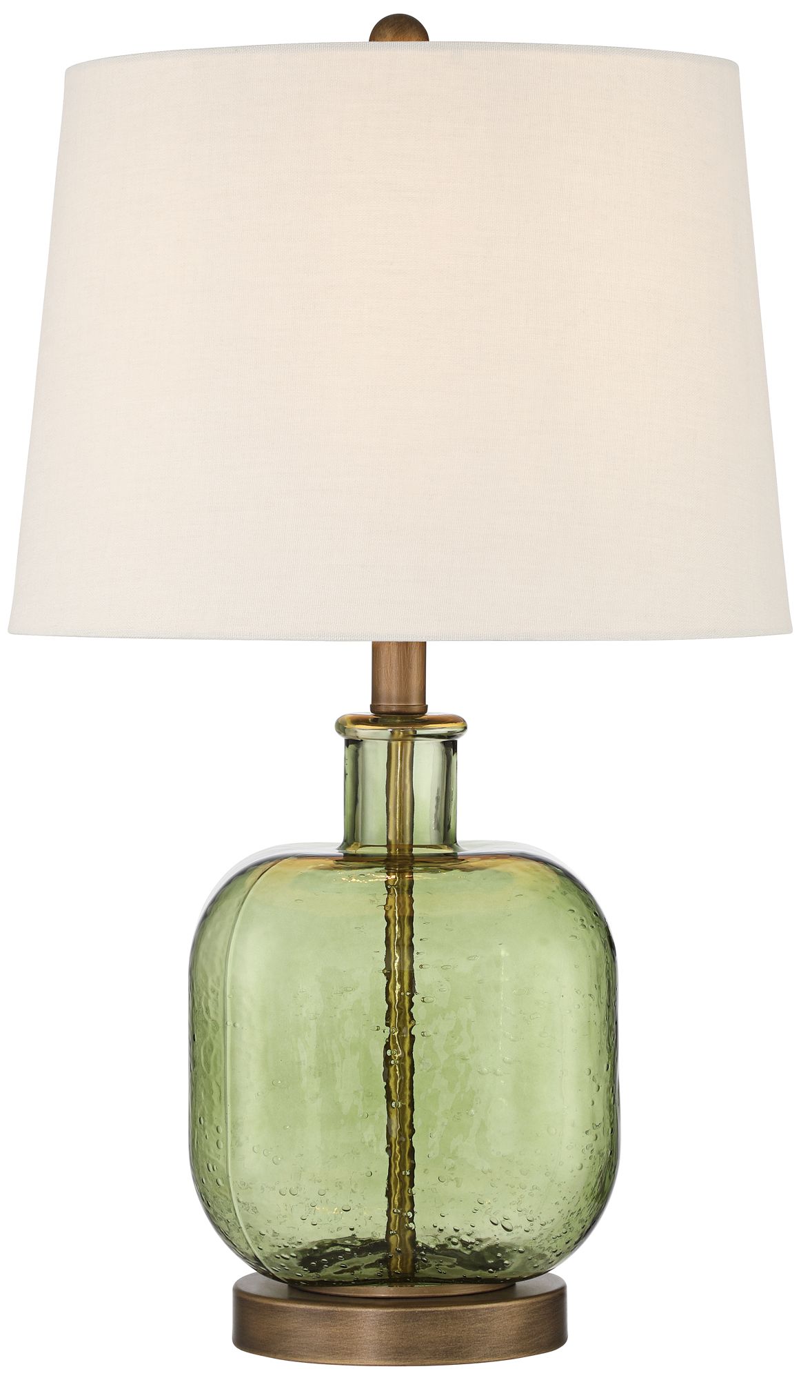 Possini Euro Montes 23" High Green Glass Mid-Century Modern Table Lamp