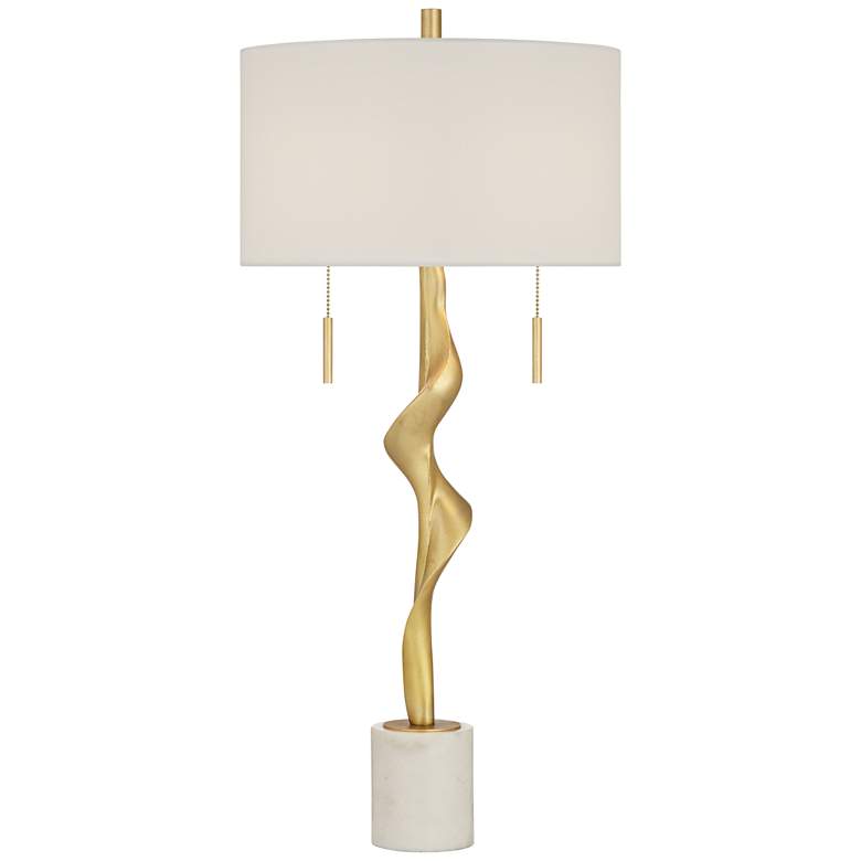 Image 2 Possini Euro Montrose 31 3/4 inch Marble and Gold Sculpture Table Lamp