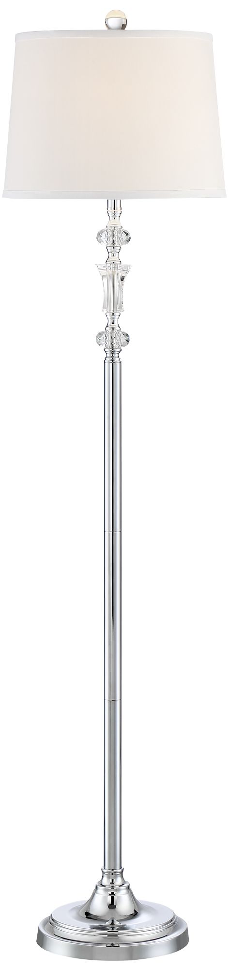 Image 6 Possini Euro Monty 61" Polished Steel Crystal Floor Lamps Set of 2 more views