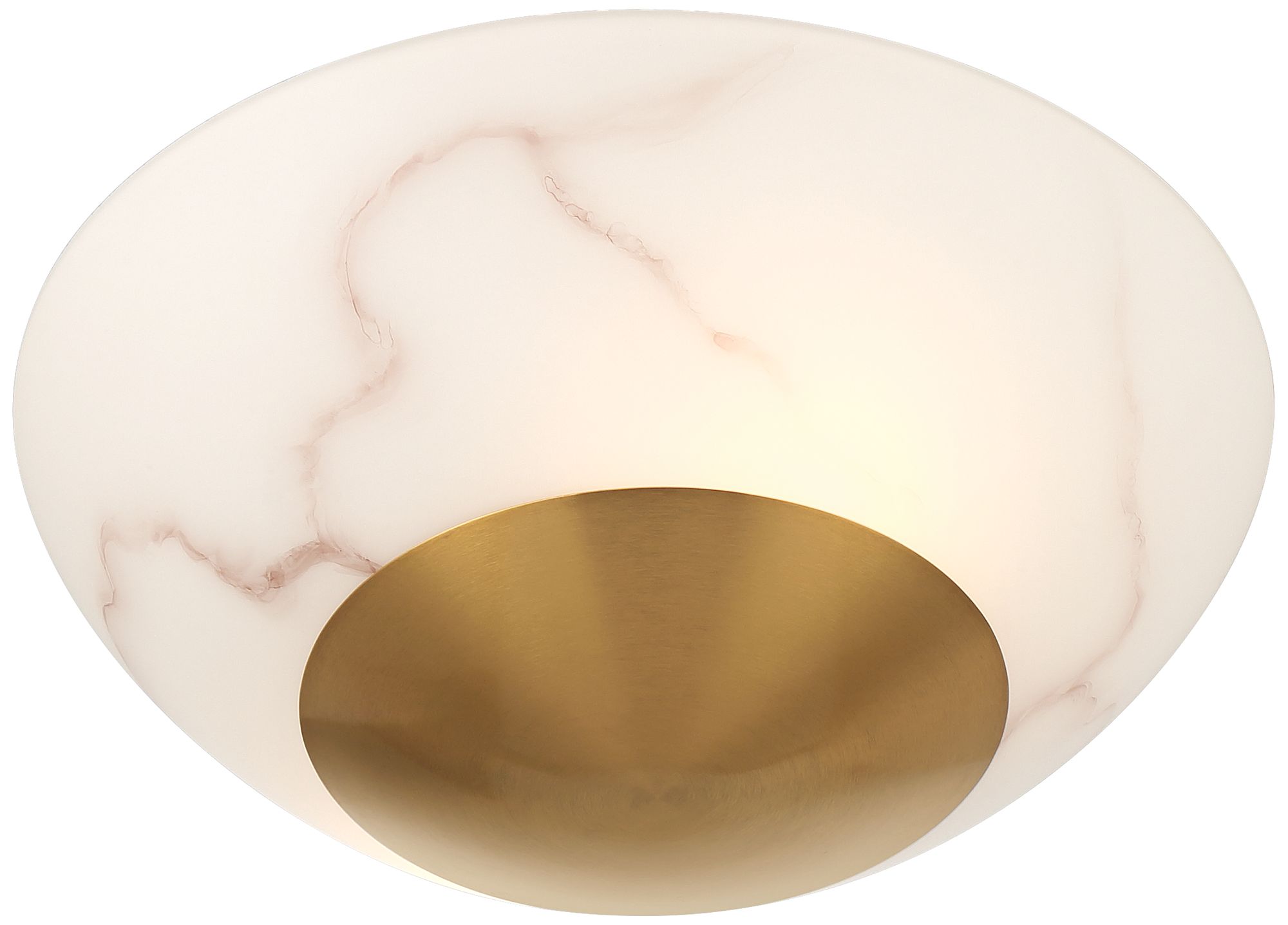 Image 7 Possini Euro Monza 14 1/2"W Brass Faux Alabaster 2-Light Ceiling Light more views