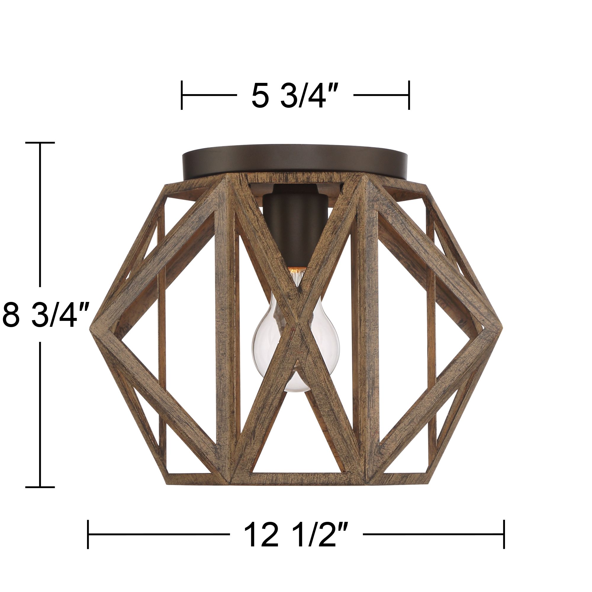 Possini Euro Moorcroft 12 1/4" Wide Rustic Wood Finish Ceiling Light