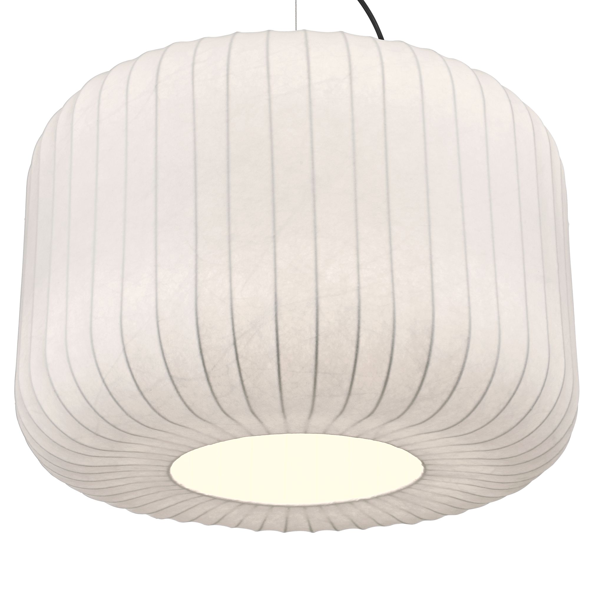 Image 3 Possini Euro Moriah 23 3/4" Wide Modern White Silk Drum Pendant Light more views