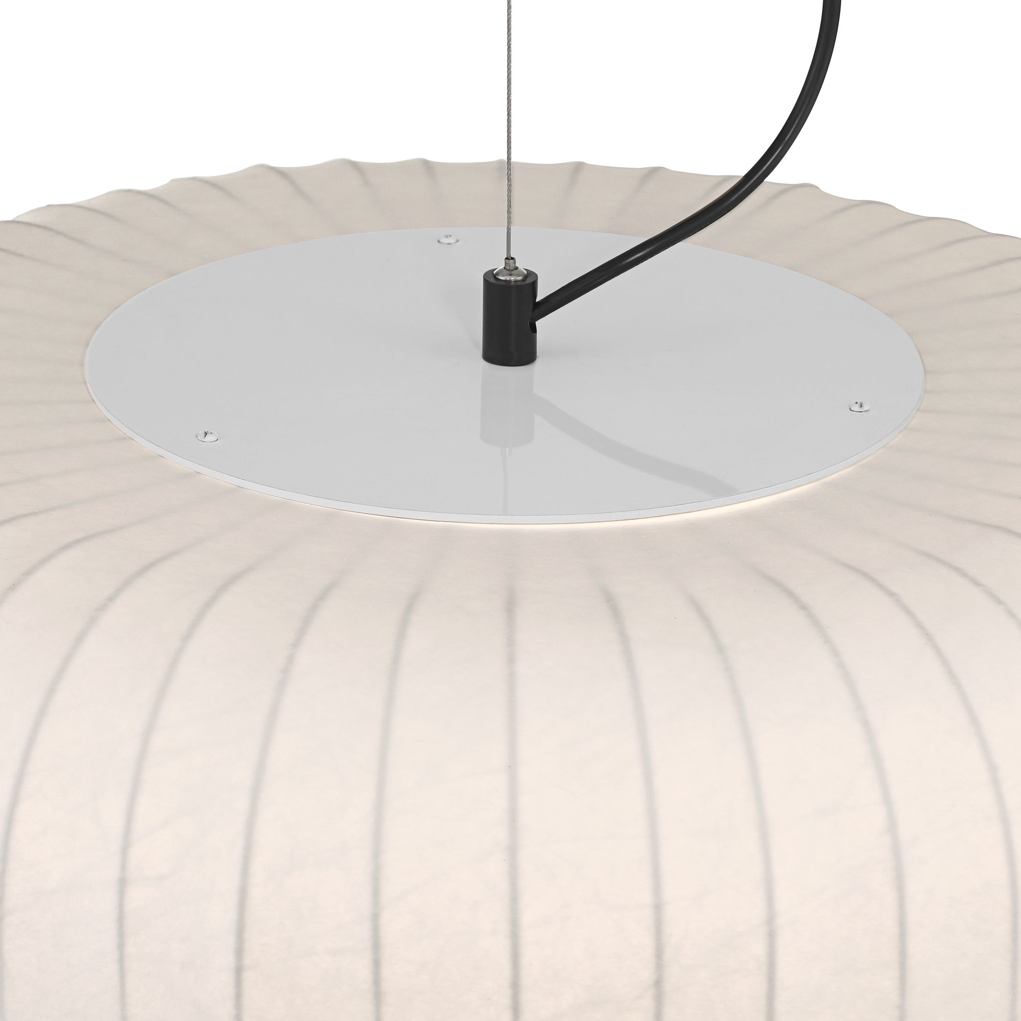 Image 4 Possini Euro Moriah 23 3/4" Wide Modern White Silk Drum Pendant Light more views
