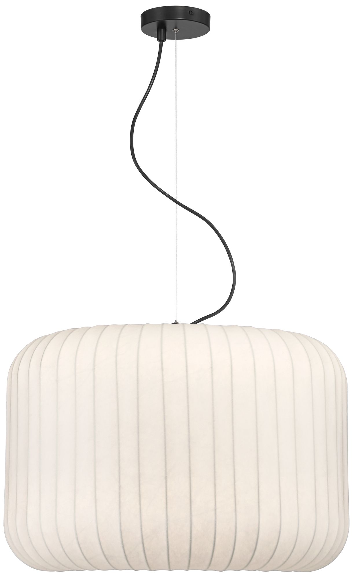 Image 6 Possini Euro Moriah 23 3/4" Wide Modern White Silk Drum Pendant Light more views