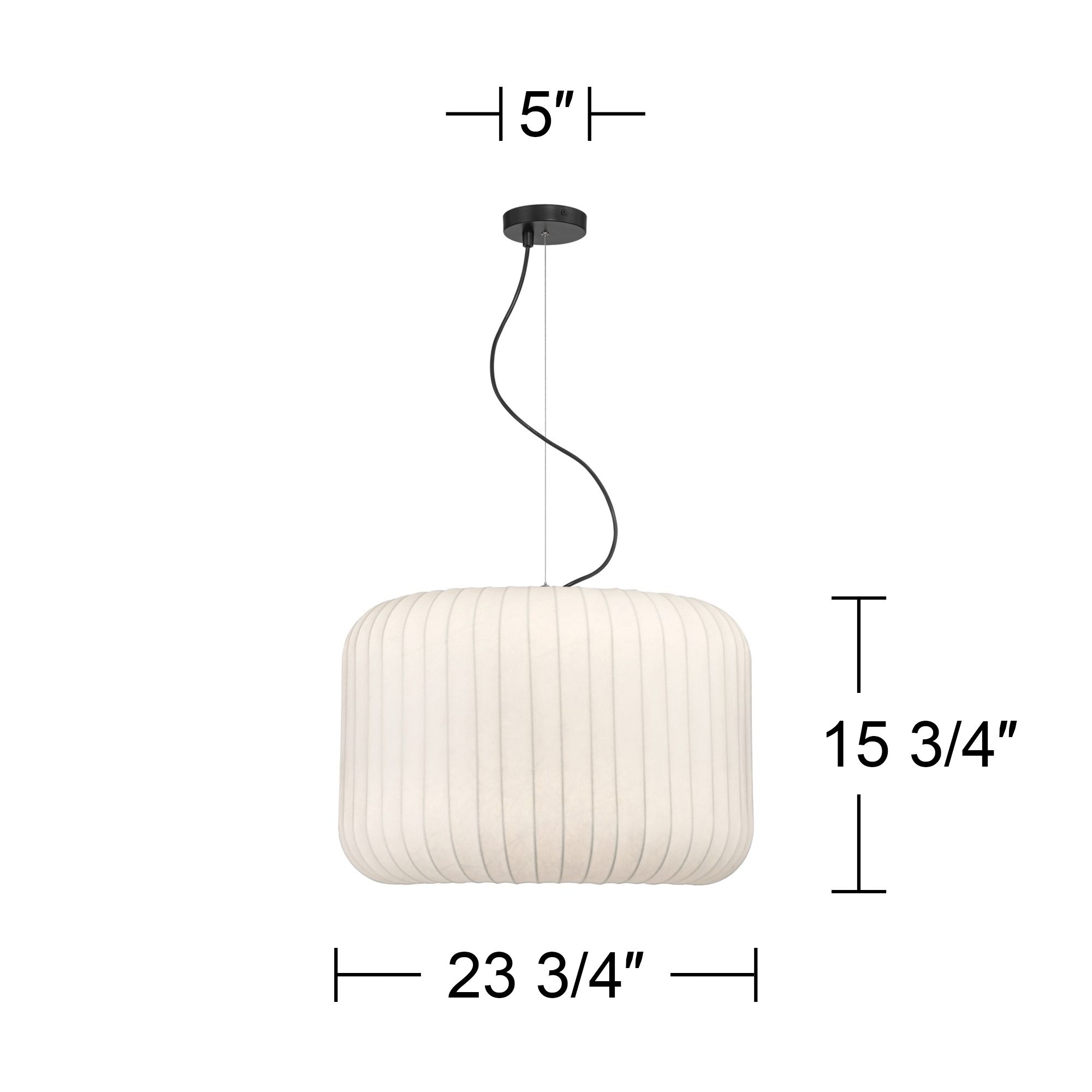 Possini Euro Moriah 23 3/4" Wide Modern White Silk Drum Pendant Light