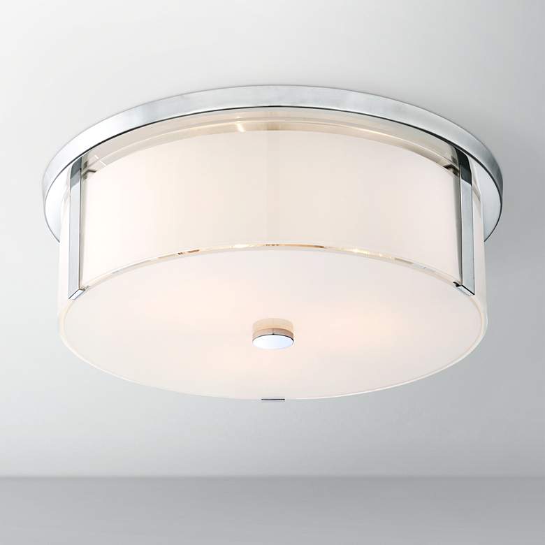 Image 1 Possini Euro Morrow 17 3/4" Wide Chrome Ceiling Light