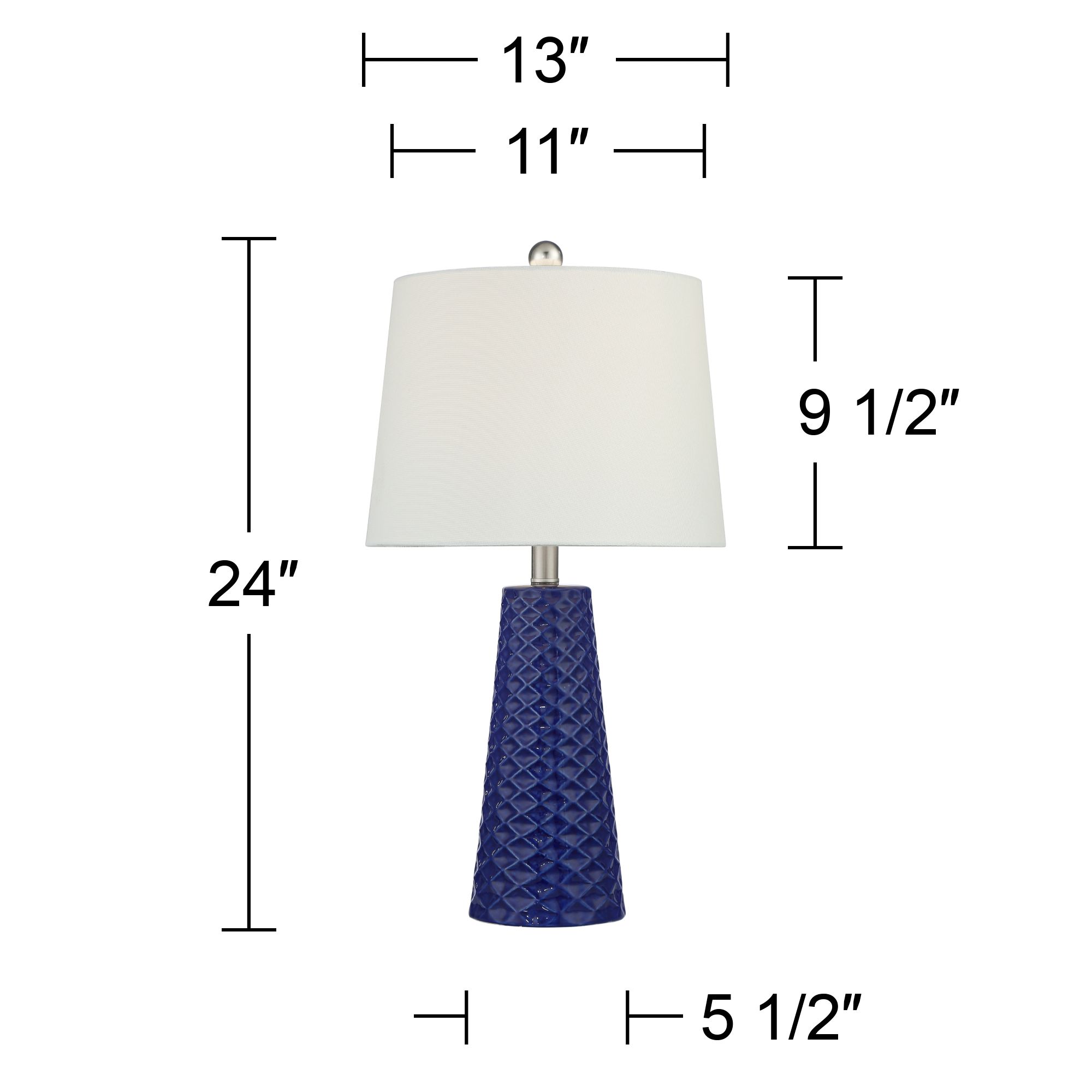 Image 7 Possini Euro Morty 24" Blue Textured Ceramic Table Lamps Set of 2 more views