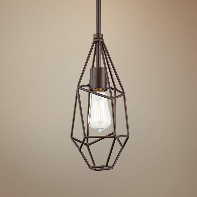 Image 1 Possini Euro Mozzafiato 7" Wide Oiled Bronze Mini-Pendant