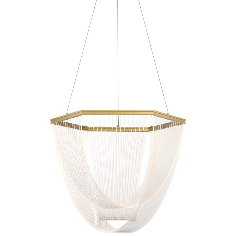 Image 3 Possini Euro Muir 20 1/2" Wide Sanded Gold LED Pendant Light