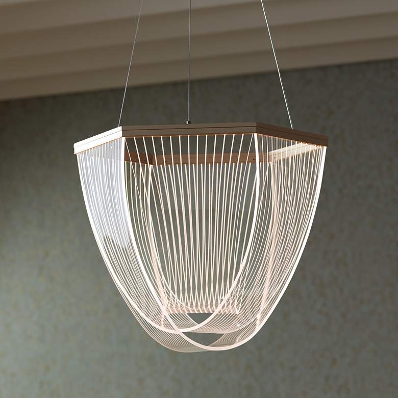 Image 2 Possini Euro Muir 20 1/2" Wide Sanded Gold LED Pendant Light