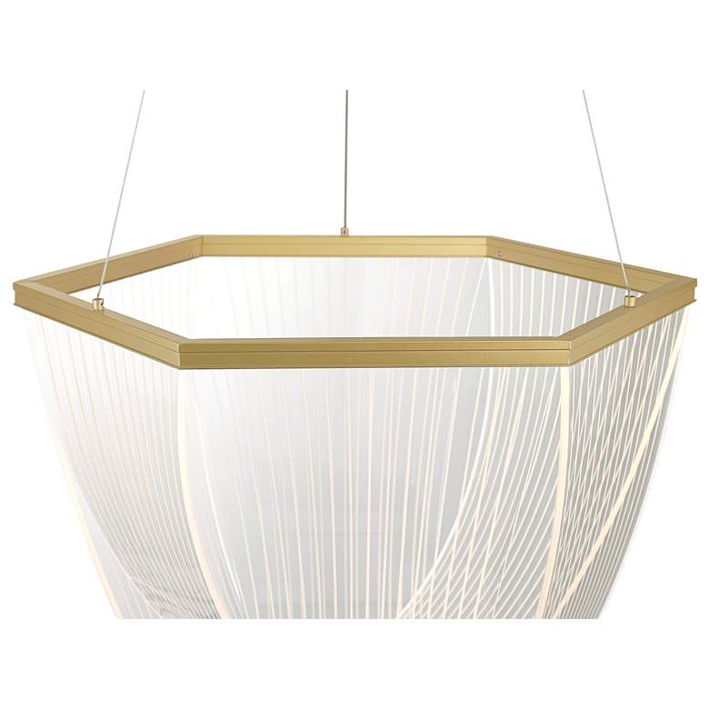 Image 4 Possini Euro Muir 20 1/2" Wide Sanded Gold LED Pendant Light more views