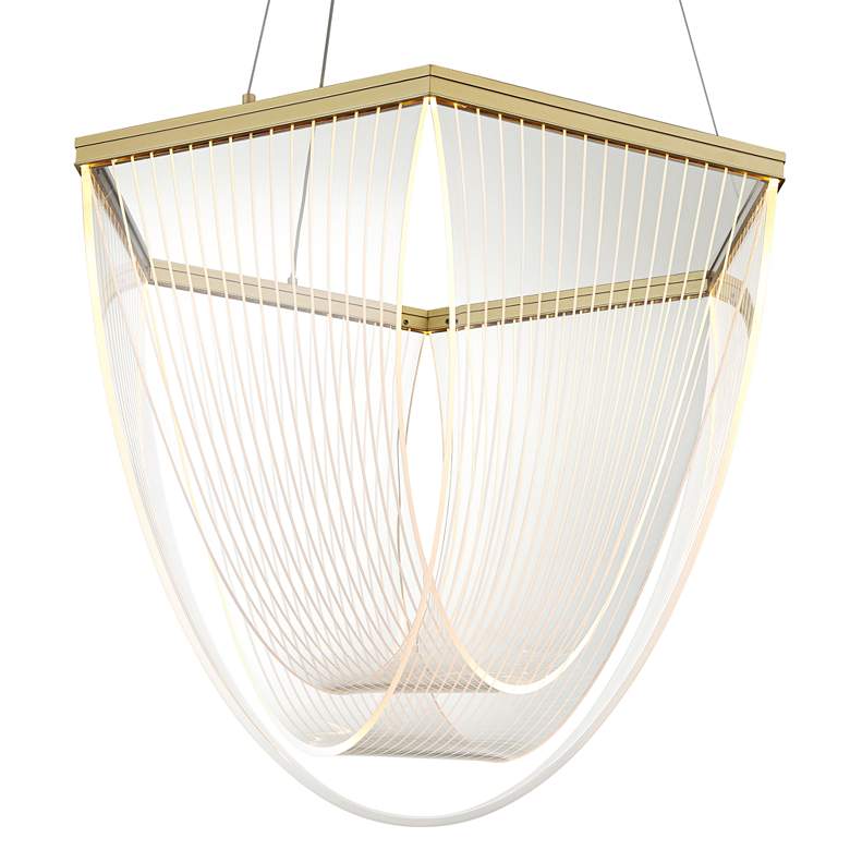 Image 5 Possini Euro Muir 20 1/2" Wide Sanded Gold LED Pendant Light more views