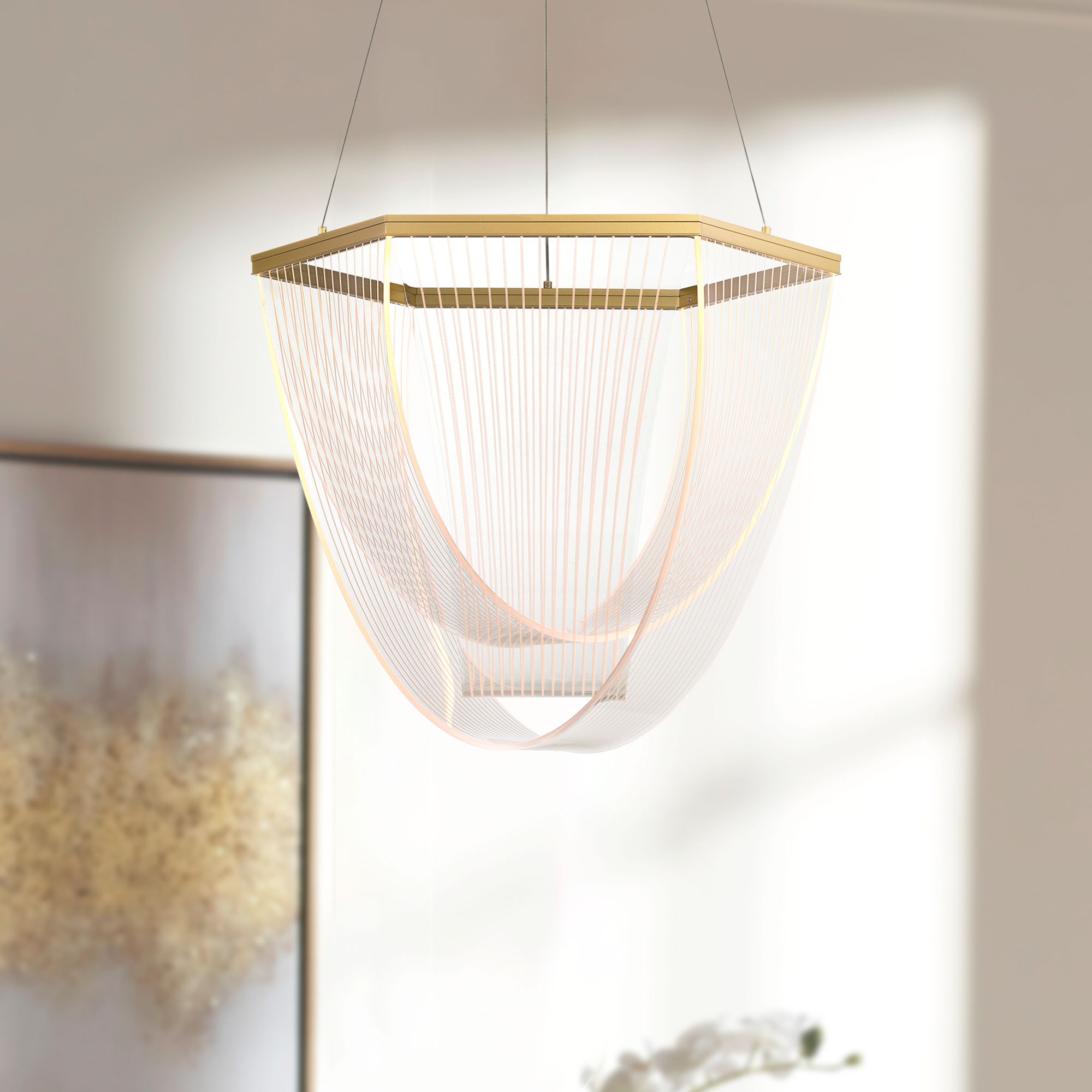 Watch A Video About the Possini Euro Muir Sanded Gold LED Pendant Light