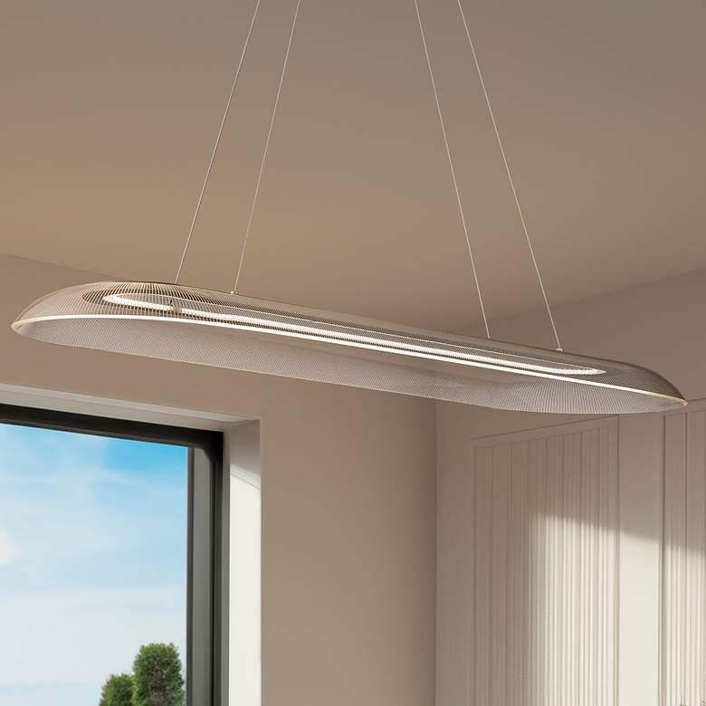 Image 2 Possini Euro Muir 43 1/2" Wide Modern Sanded Gold LED Island Pendant