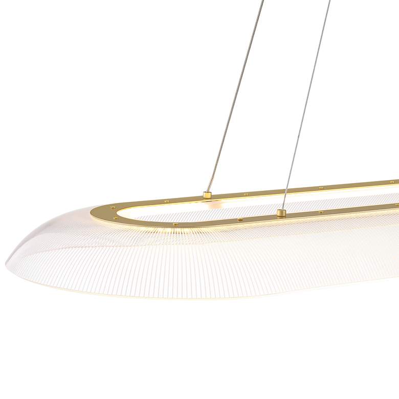 Image 4 Possini Euro Muir 43 1/2" Wide Modern Sanded Gold LED Island Pendant more views