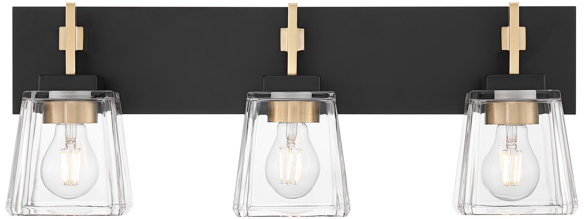 Image 2 Possini Euro Mulligan 23 1/2"W Black Brass 3-Light Modern Bath Light