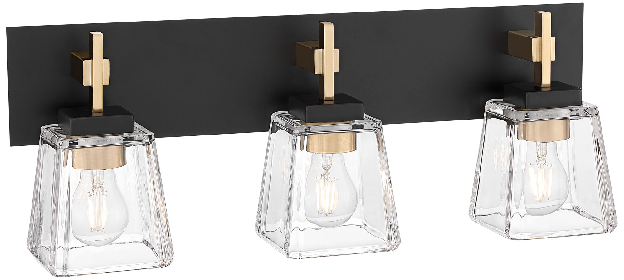 Image 4 Possini Euro Mulligan 23 1/2"W Black Brass 3-Light Modern Bath Light more views