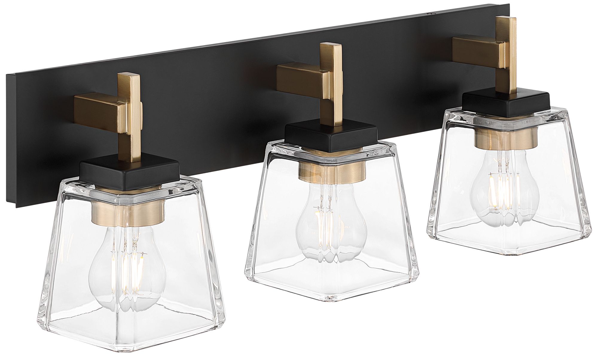 Image 5 Possini Euro Mulligan 23 1/2"W Black Brass 3-Light Modern Bath Light more views