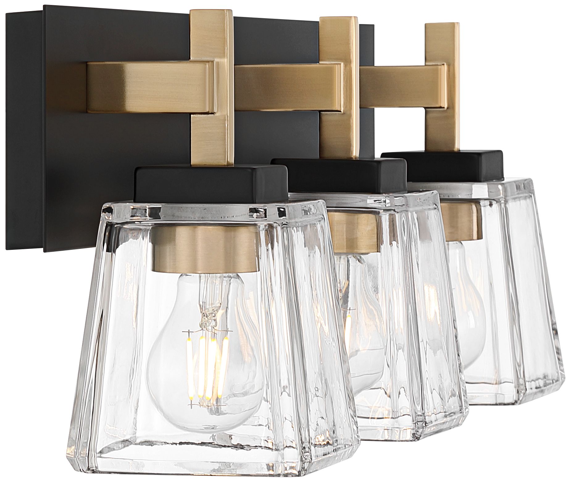 Image 6 Possini Euro Mulligan 23 1/2"W Black Brass 3-Light Modern Bath Light more views