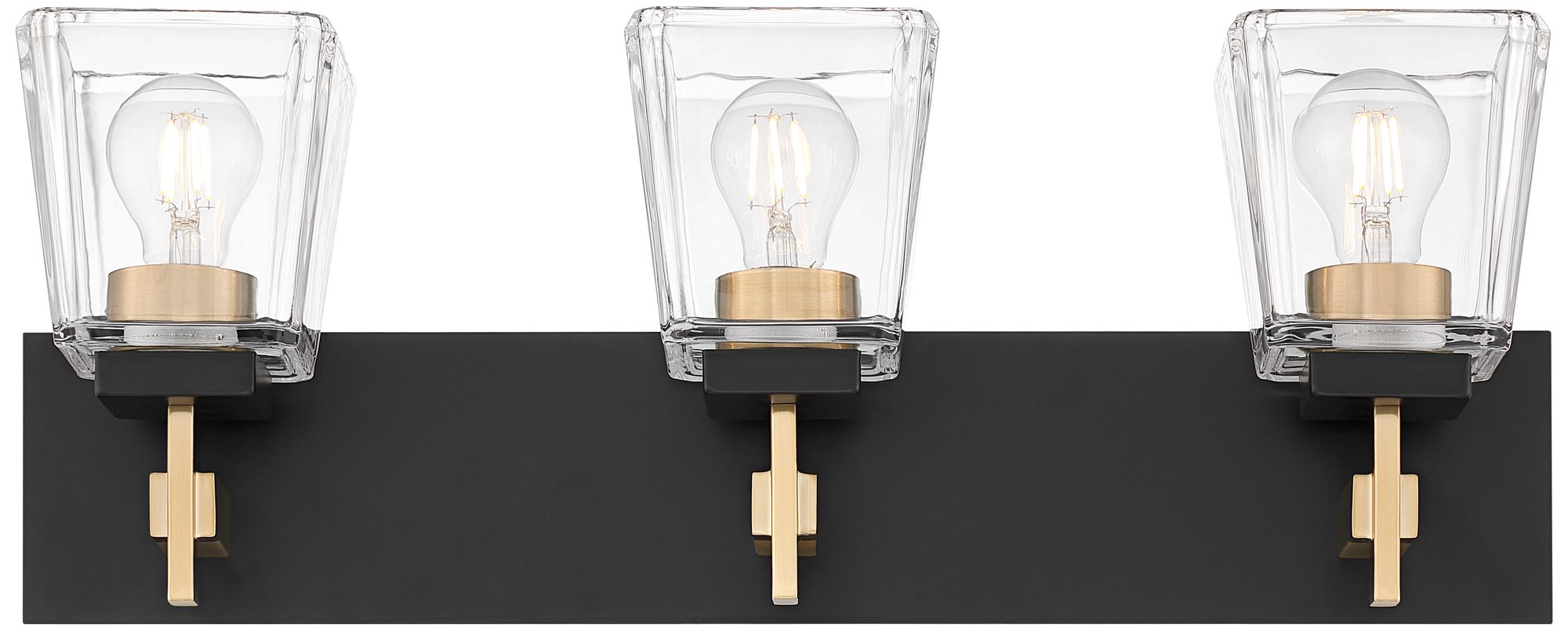 Image 7 Possini Euro Mulligan 23 1/2"W Black Brass 3-Light Modern Bath Light more views