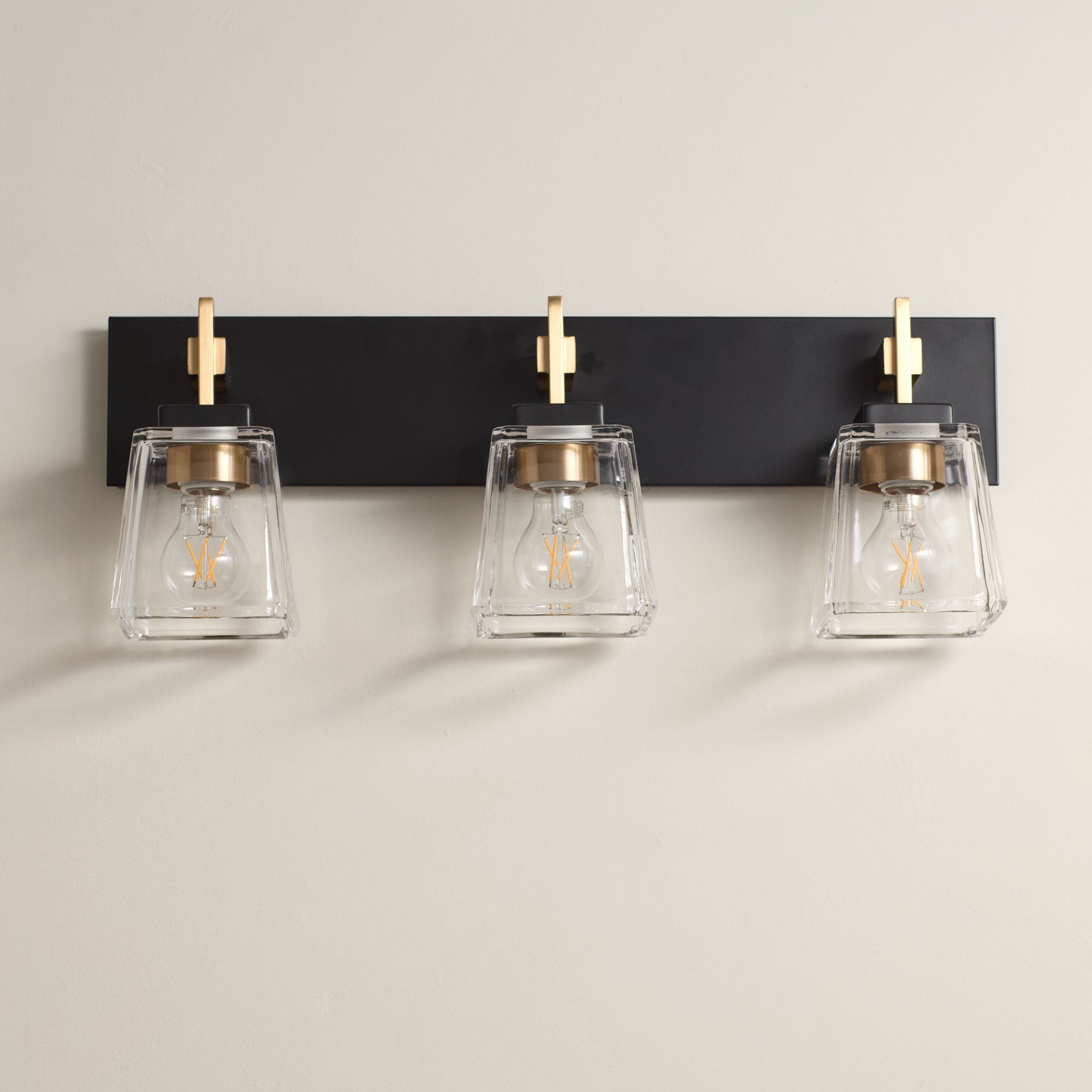 Possini Euro Mulligan 23 1/2"W Black Brass 3-Light Modern Bath Light