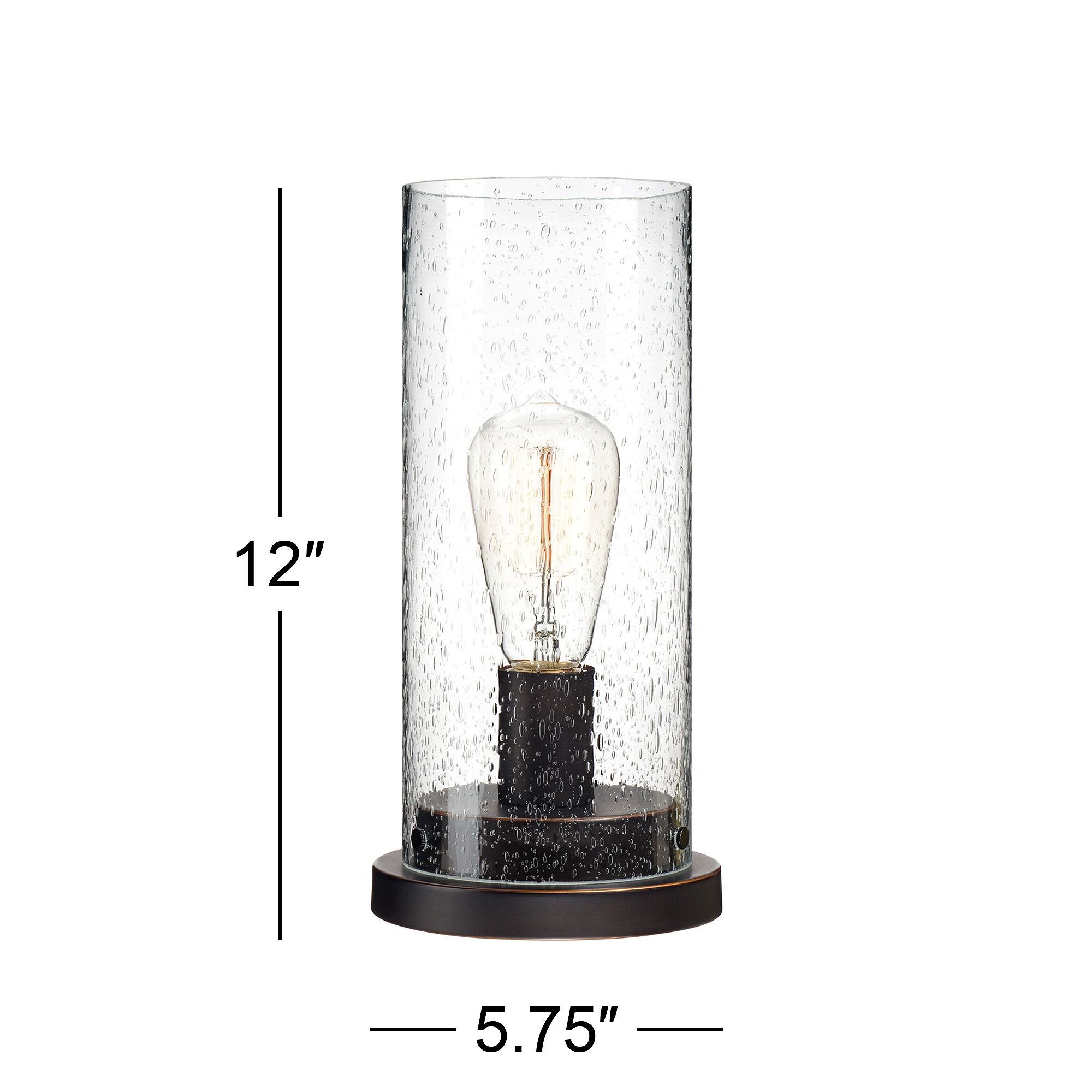 Image 4 Possini Euro Munro Seeded Glass 12" High Edison LED Lamps Set of 2 more views