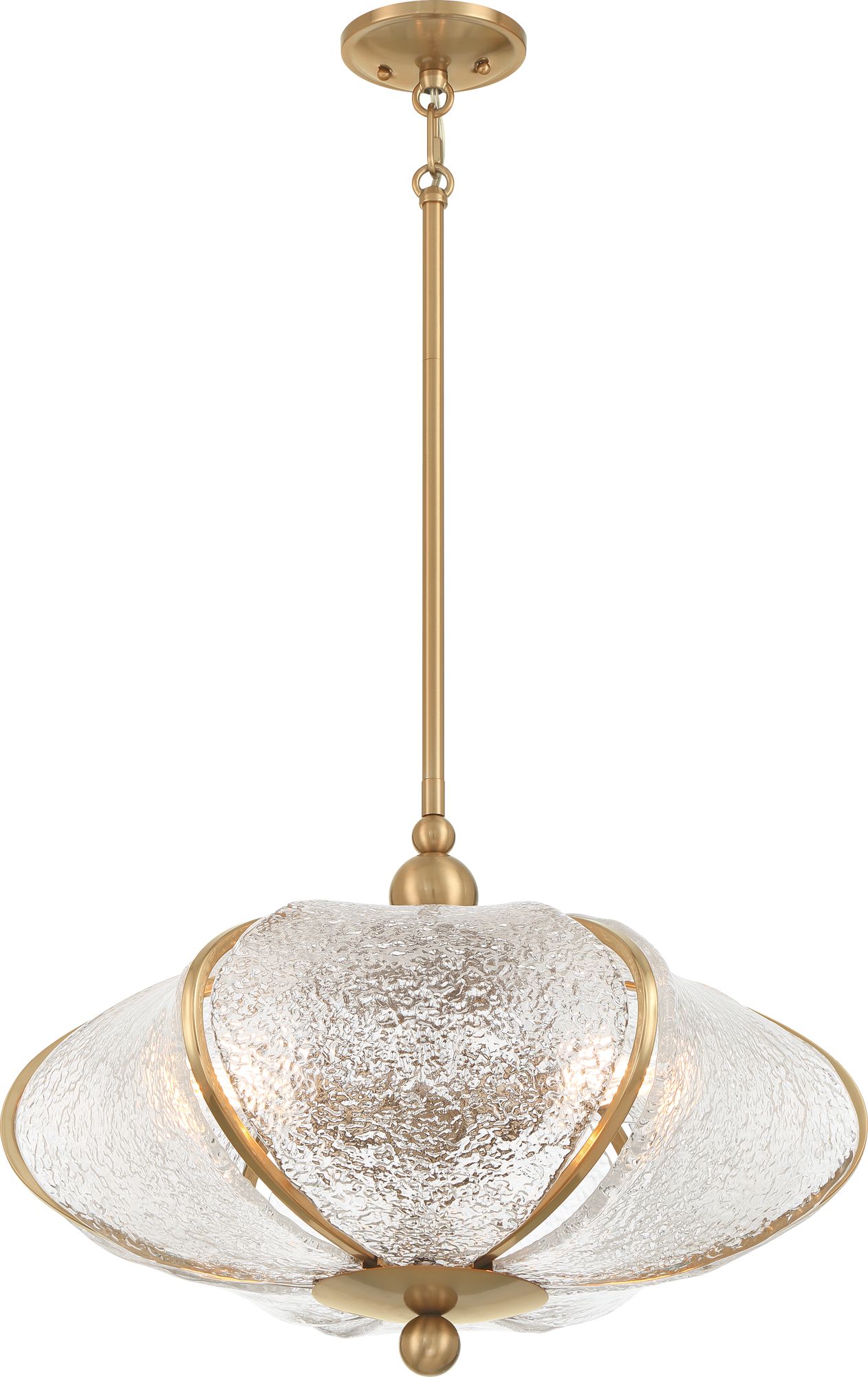 Possini Euro Murano 22" Wide Brass Hand-Made Glass 3-Light Pendant
