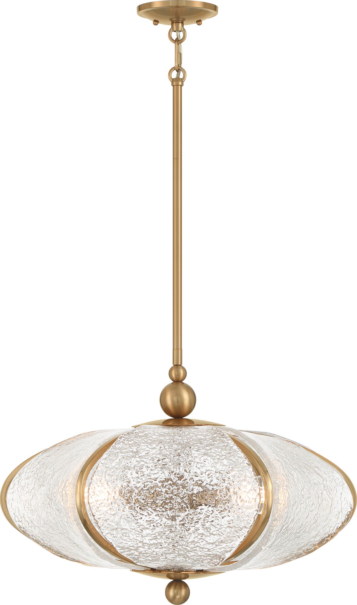 Possini Euro Murano 22" Wide Brass Hand-Made Glass 3-Light Pendant