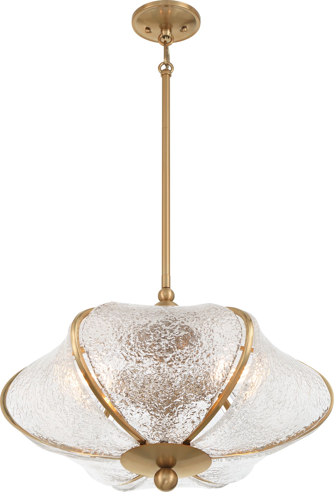 Possini Euro Murano 22" Wide Brass Hand-Made Glass 3-Light Pendant