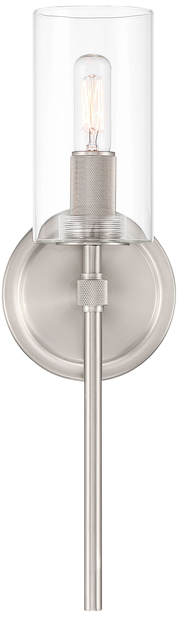 Image 4 Possini Euro Murdock 15 1/2"H Brushed Nickel Clear Glass Wall Sconce more views