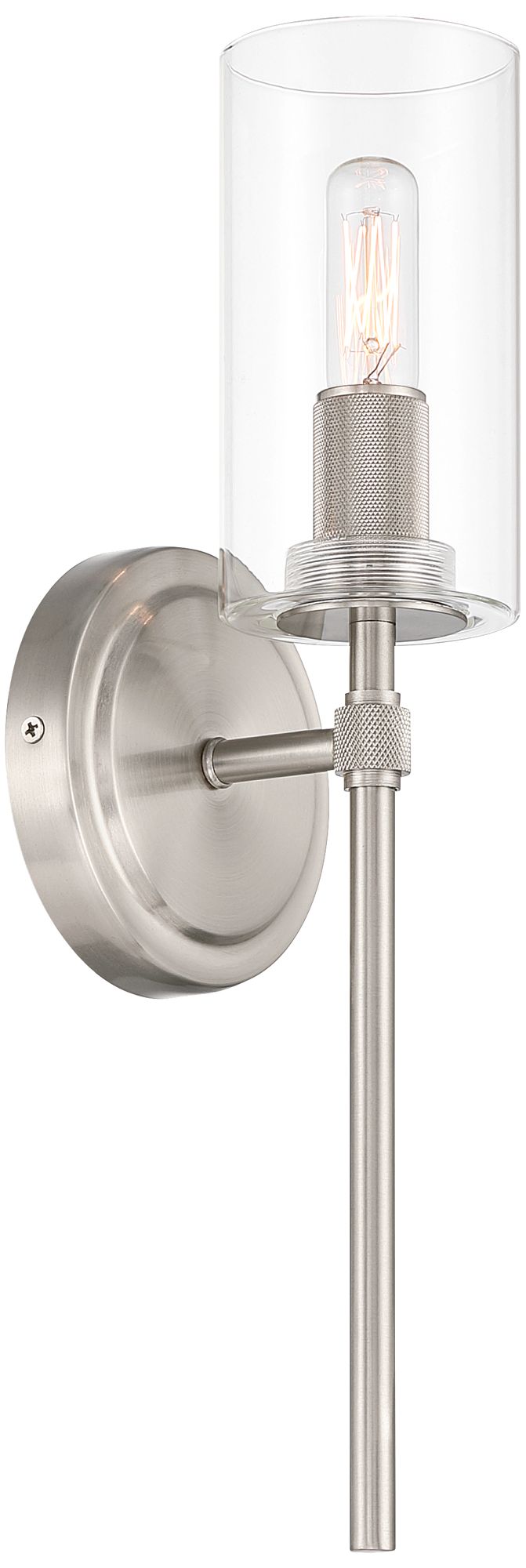 Image 6 Possini Euro Murdock 15 1/2"H Brushed Nickel Clear Glass Wall Sconce more views